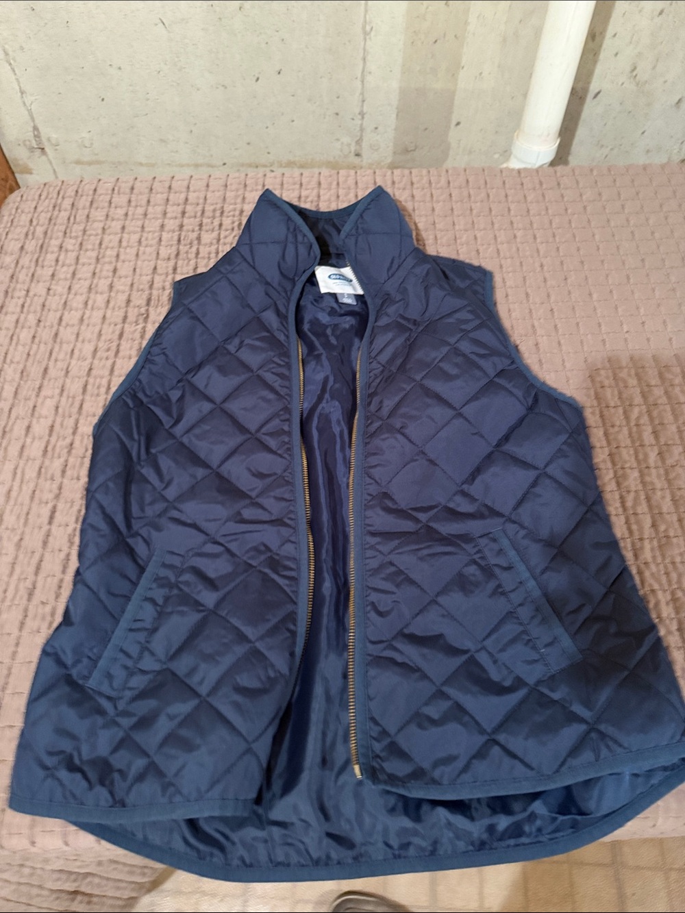 Quilted Navy Sleeveless Vest Jacket - Women